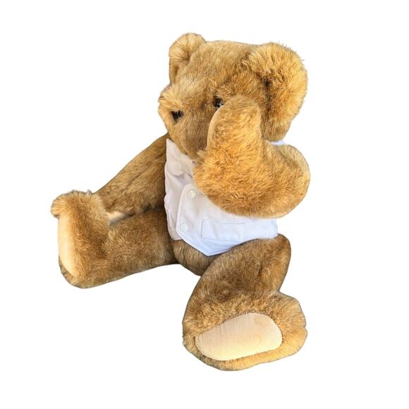 Vermont Wedding Teddy Bear Brown Groom White Tux 16” Articulating Legs Arms NICE - Picture 3 of 16